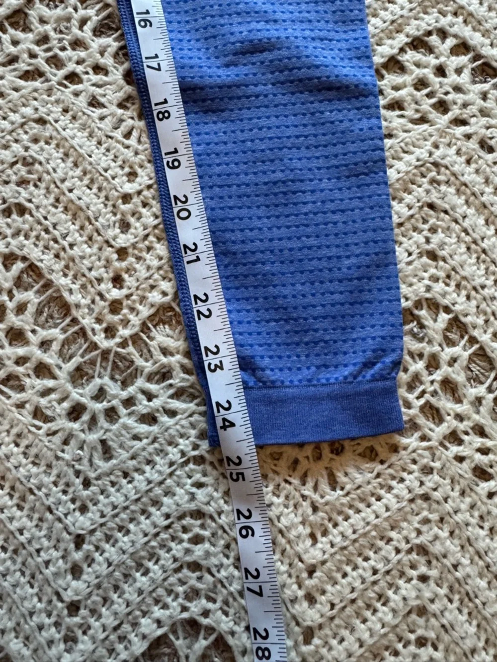 Gymshark Matching Workout Set Blue Crop Top and Leggings Size Medium Compression
